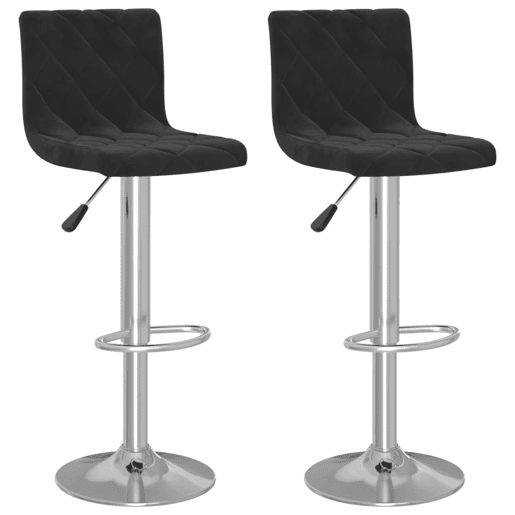 vidaXL Bancos de bar 2 pcs veludo preto