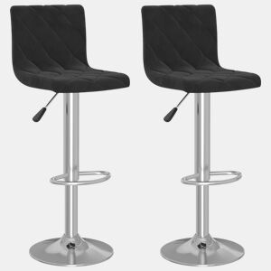 vidaXL Bancos de bar 2 pcs veludo preto