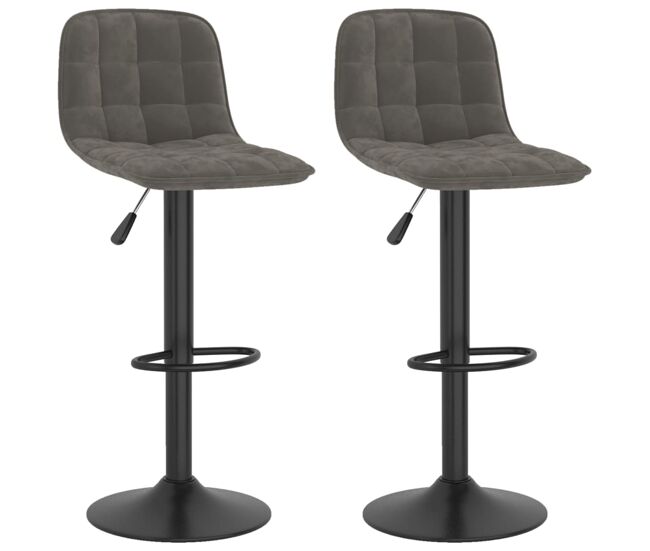 Vidaxl taburetes de cocina 2 unidades terciopelo gris oscuro