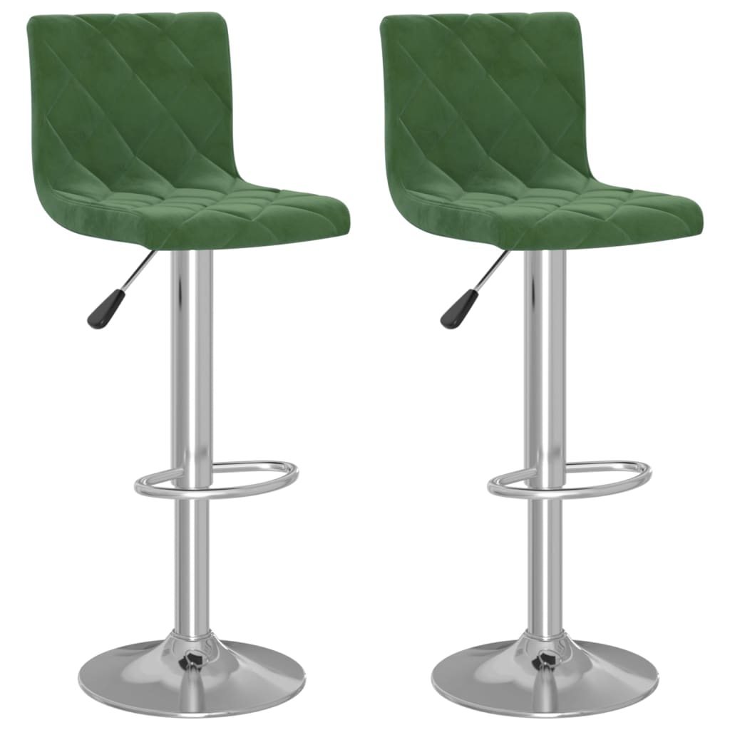 Vidaxl taburetes de cocina 2 unidades terciopelo verde oscuro