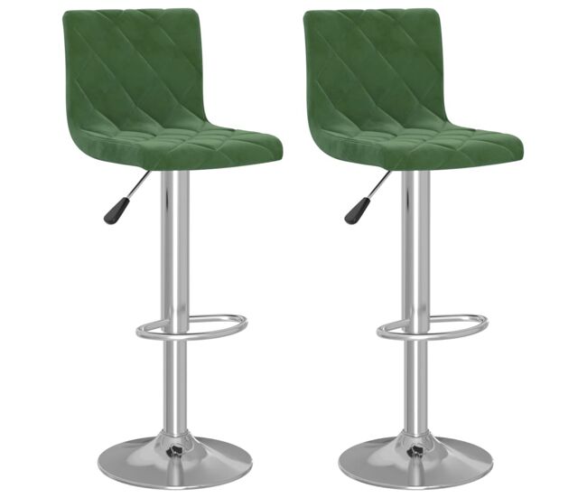 Vidaxl taburetes de cocina 2 unidades terciopelo verde oscuro