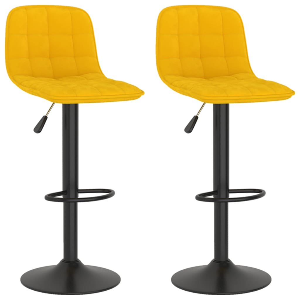 Vidaxl taburetes de cocina 2 unidades terciopelo amarillo