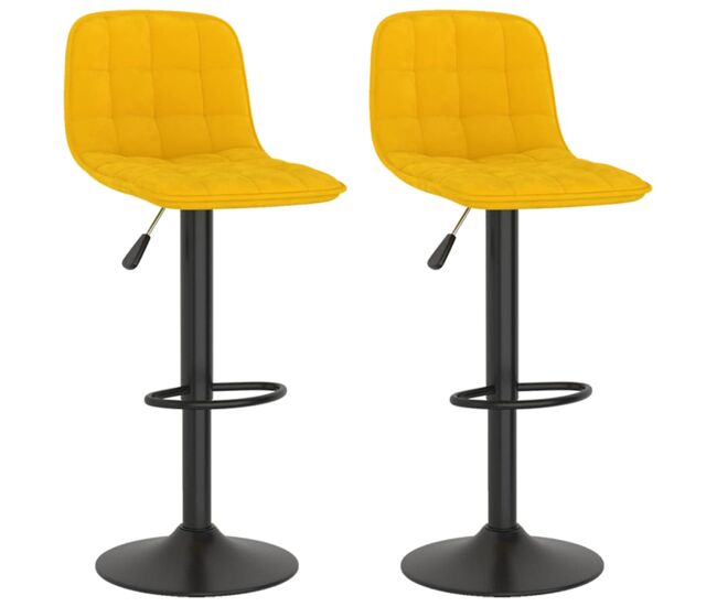 Vidaxl taburetes de cocina 2 unidades terciopelo amarillo