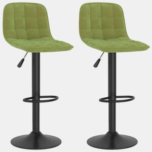 vidaXL Bancos de bar 2 pcs veludo verde-claro