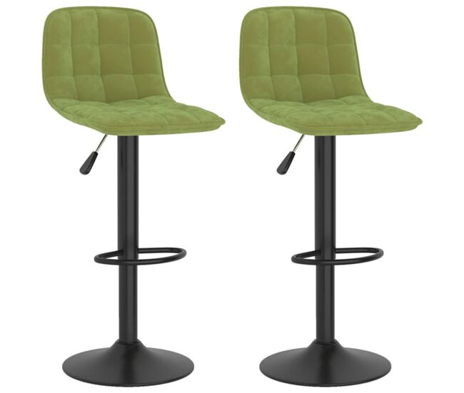 Vidaxl taburetes de cocina 2 uds terciopelo verde claro