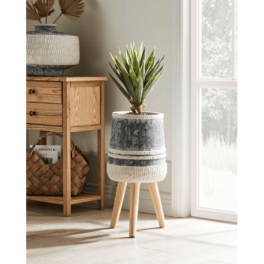 Vaso alto para plantas ARISAEMA 27 cm Cinzento