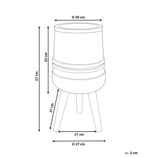 Vaso alto para plantas ARISAEMA 27 cm Cinzento