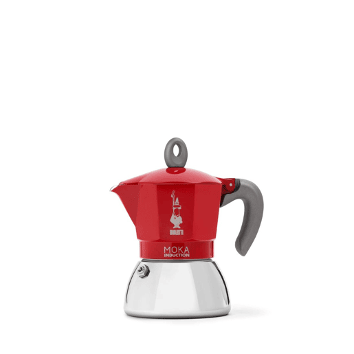 Cafeteira Italiana Bialetti Moka Induction Preto Vermelho Metal Aço inoxidável Alumínio 150 ml 200 ml 4 Kopjes (1 Peça)