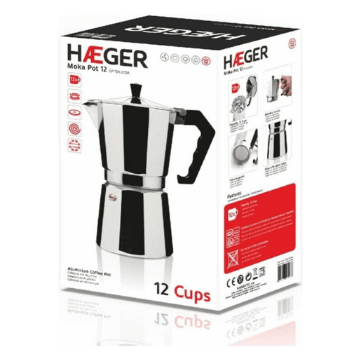 Cafeteira Italiana Haeger Moka Alumínio - 9 Chávenas