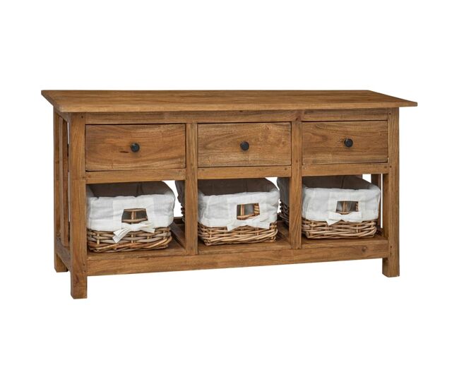 Vidaxl aparador de madera maciza de caoba 100x30x50 cm