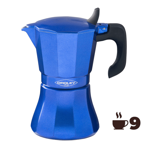 Cafeteira Italiana Oroley Petra 9 Copos Azul Alumínio