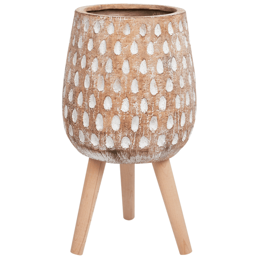 Vaso alto para plantas ASCLEPIAS 27 cm Castanho claro