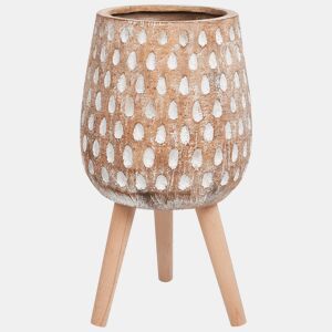 Vaso alto para plantas ASCLEPIAS 27 cm Castanho claro