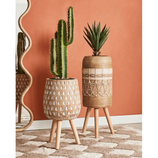 Vaso alto para plantas ASCLEPIAS 27 cm Castanho claro