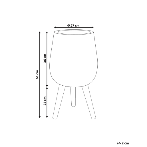 Vaso alto para plantas ASCLEPIAS 27 cm Castanho claro