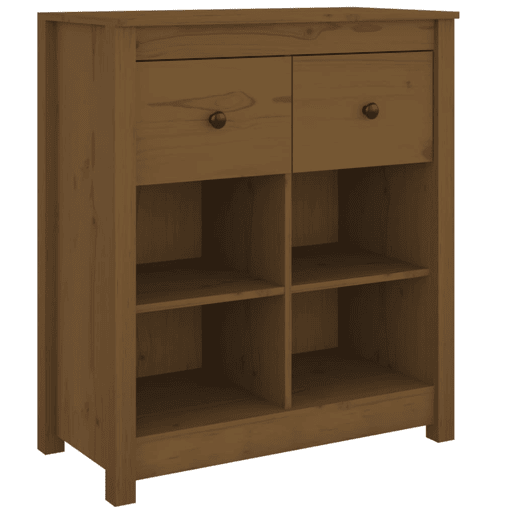 vidaXL Aparador 70x35x80 cm madeira de pinho maciça castanho mel vidaXL Aparador 70x35x80 cm madeira de pinho maciça castanho mel
