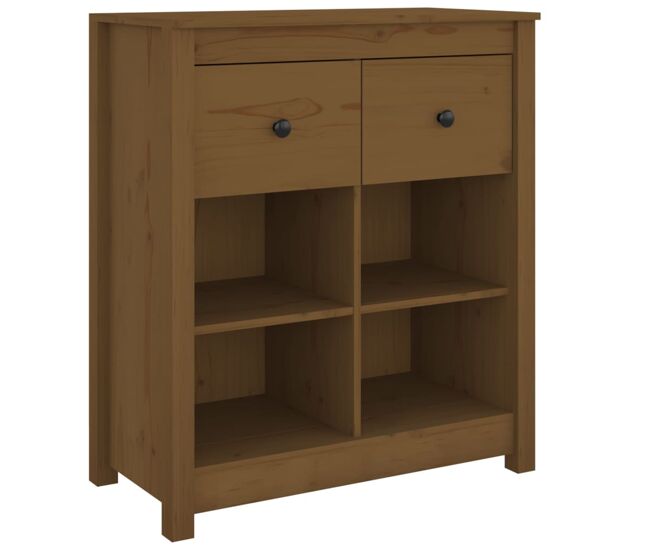 Vidaxl aparador de madera maciza de pino marrón miel 70x35x80 cm