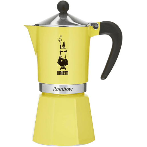 Cafeteira Italiana Bialetti Rainbow Amarelo Metal Alumínio 300 ml 6 Copos