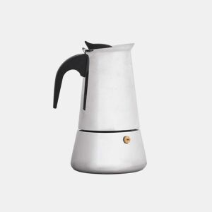Cafeteira Italiana Preto Prateado Aço 4 Kopjes