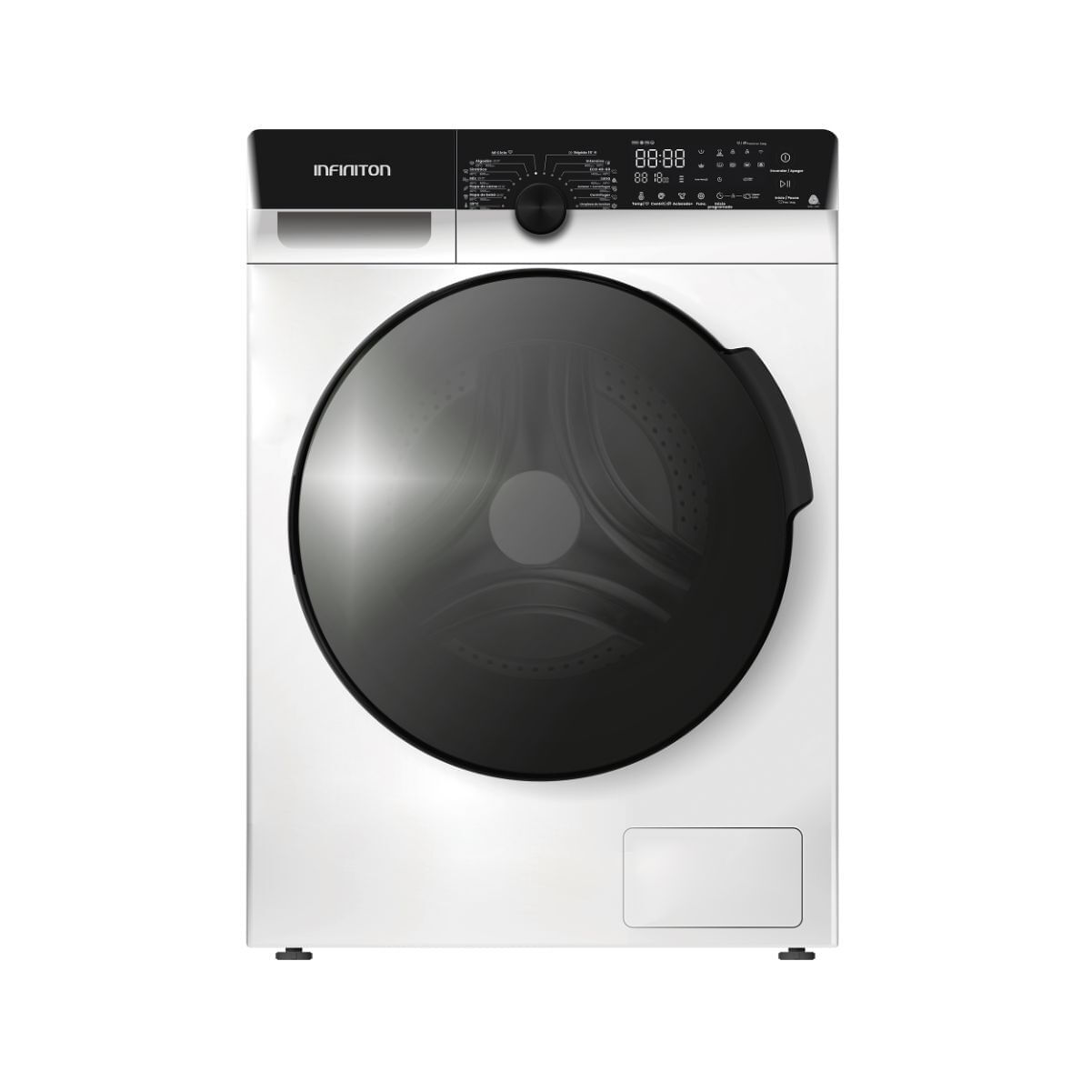 Lavadora Carga Frontal Infiniton WM-G124AWL, 12 kg, 1400 rpm, Inverter, Vapor Care, A, Blanco