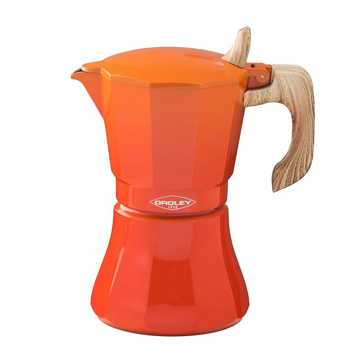 Cafetera italiana oroley petra 9 tazas naranja aluminio