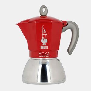 Cafeteira Italiana Bialetti Moka Induction Preto Vermelho Metal Aço inoxidável Alumínio 300 ml 6 Copos