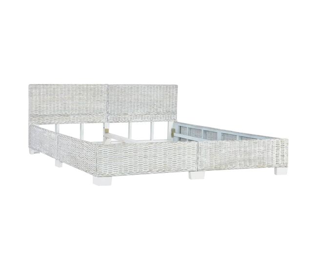 Estructura de cama ratán natural gris 180x200 cm