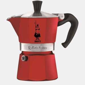 Cafeteira Italiana Bialetti Moka Vermelho 3 Kopjes Metal Alumínio (3 Unidades)