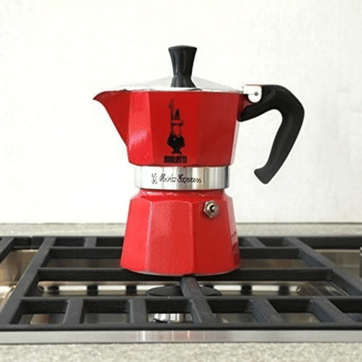 Cafeteira Italiana Bialetti Moka Vermelho 3 Kopjes Metal Alumínio (3 Unidades)
