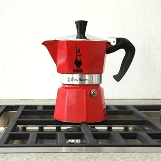 Cafeteira Italiana Bialetti Moka Vermelho 3 Kopjes Metal Alumínio (3 Unidades)