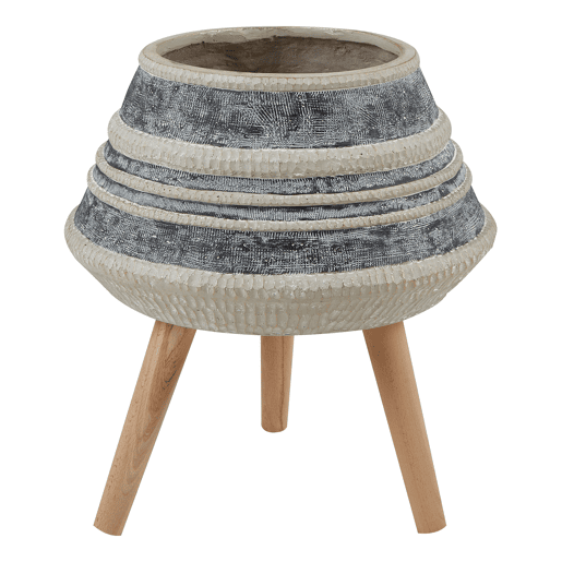 Vaso alto para plantas ATHAEA 37 cm Creme