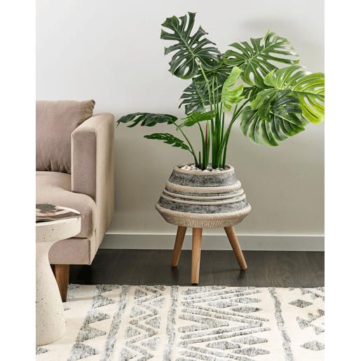 Vaso alto para plantas ATHAEA 37 cm Creme