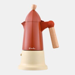 Cafeteira Italiana Benetton SAFARI BE Alumínio madeira de faia 6 Copos 600 ml