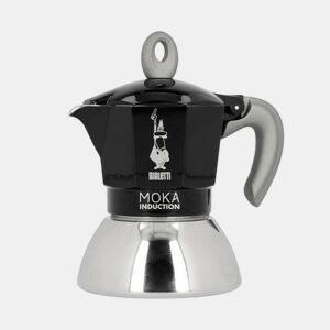 Cafeteira Italiana Bialetti Moka Induction Preto Metal Aço inoxidável Alumínio 100 ml 2 Kopjes