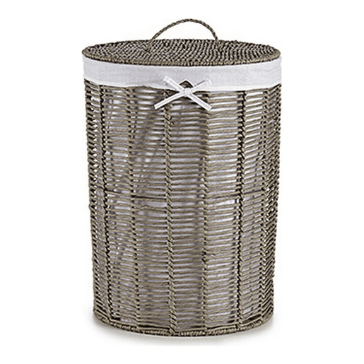 Cesto da Roupa Cinzento Tecido vime (2 Peças) (44 x 56 x 44 cm) (39 x 39 x 50,5 cm)
