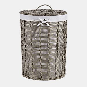 Cesto da Roupa Cinzento Tecido vime (2 Peças) (44 x 56 x 44 cm) (39 x 39 x 50,5 cm)