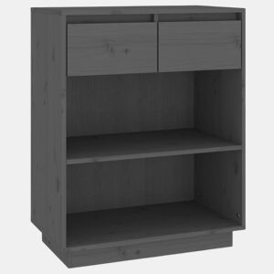 vidaXL Armário consola 60x34x75 cm pinho maciço cinza