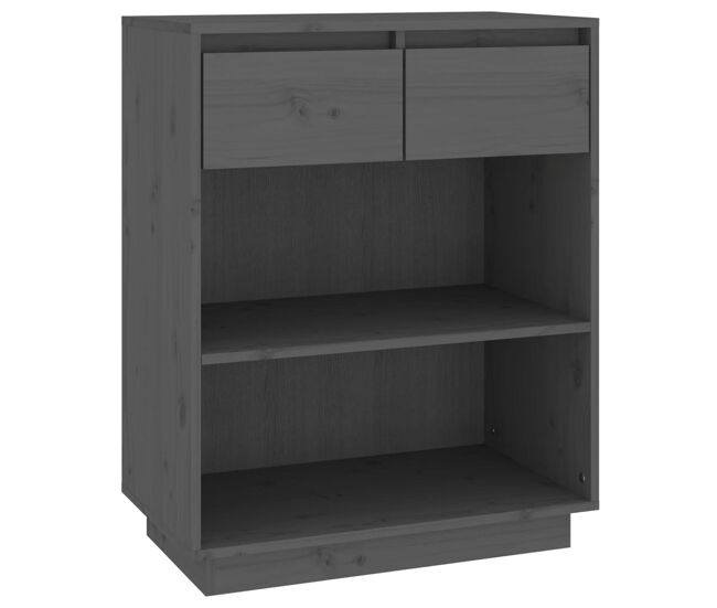 Vidaxl mesa consola de madera maciza de pino gris 60x34x75 cm