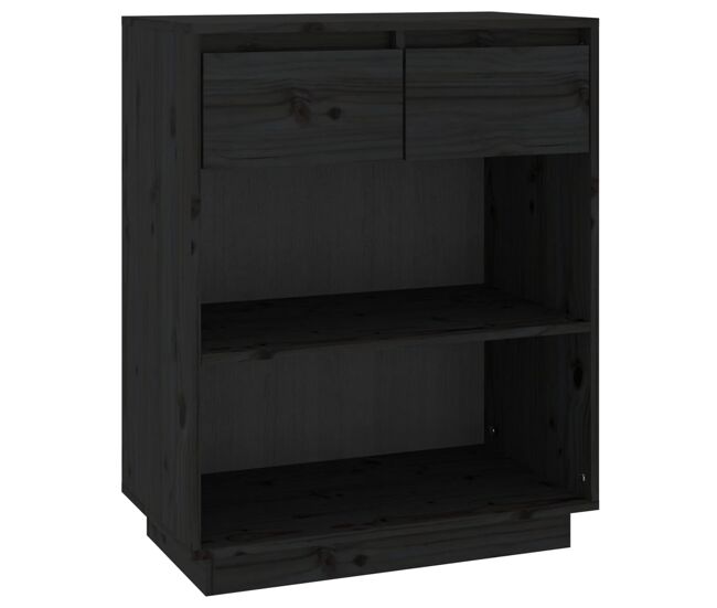 Vidaxl mesa consola de madera maciza de pino negro 60x34x75 cm