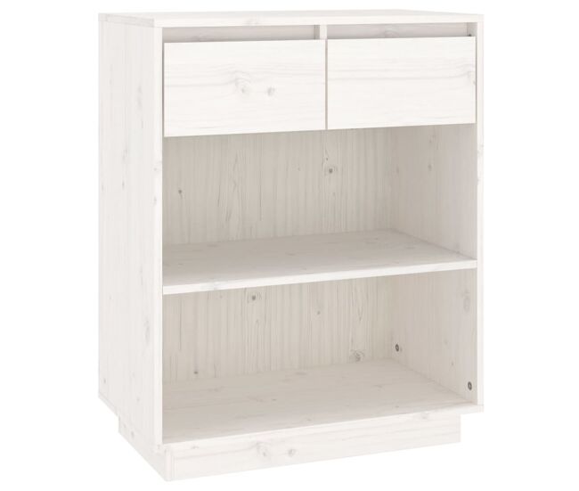 Vidaxl mesa consola de madera maciza de pino blanco 60x34x75 cm