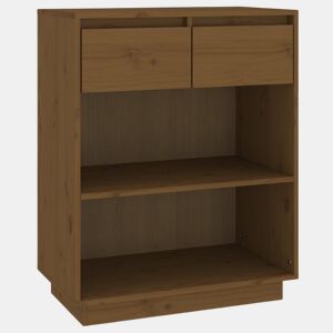 vidaXL Armário consola 60x34x75 cm pinho maciço castanho mel