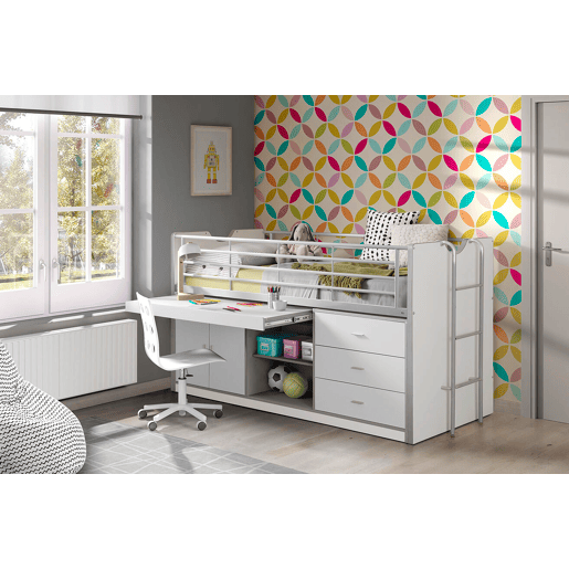 Cama de solteiro infantil BONNY KSB005 90x200 cm Branco
