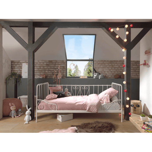 Cama de solteiro infantil ALICE KSB005 90x200 cm Branco