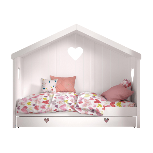 Cama de solteiro infantil AMORI KSB005 90x200 cm Branco
