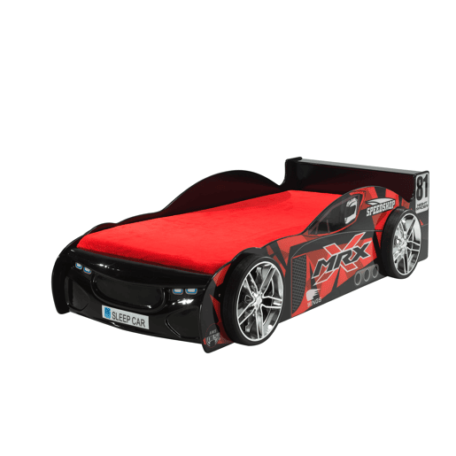 Cama de solteiro infantil AUTO KSB005 90x200 cm Preto