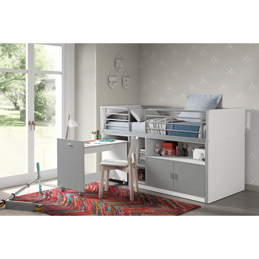 Cama de solteiro infantil BONNY KSB005 90x200 cm Cinzento