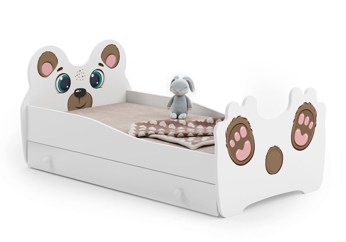 Cama infantil animals ksb015 80x144x70 blanco