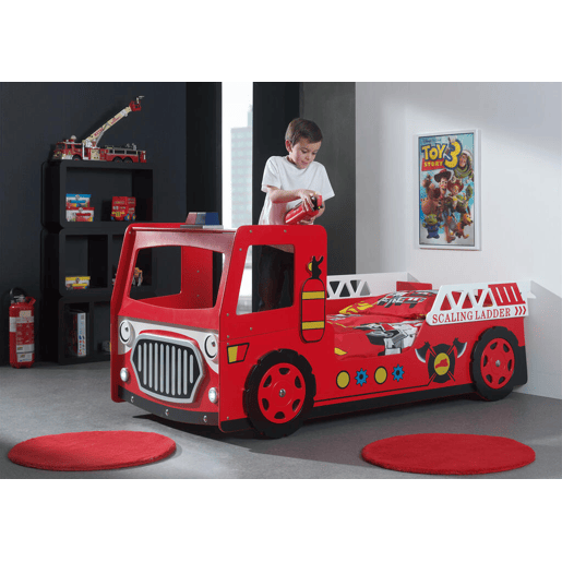 Cama de solteiro infantil AUTO KSB005 90x200 cm Vermelho