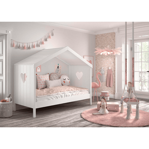 Cama de solteiro infantil AMORI KSB005 90x200 cm Branco