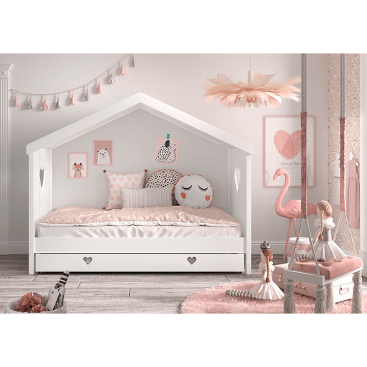 Cama de solteiro infantil AMORI KSB005 90x200 cm Branco
